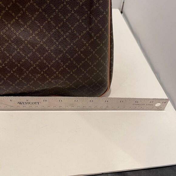 La Tour Eiffel Paris Should Bag Purse Tote Monogram Brown Tan - Picture 7 of 10